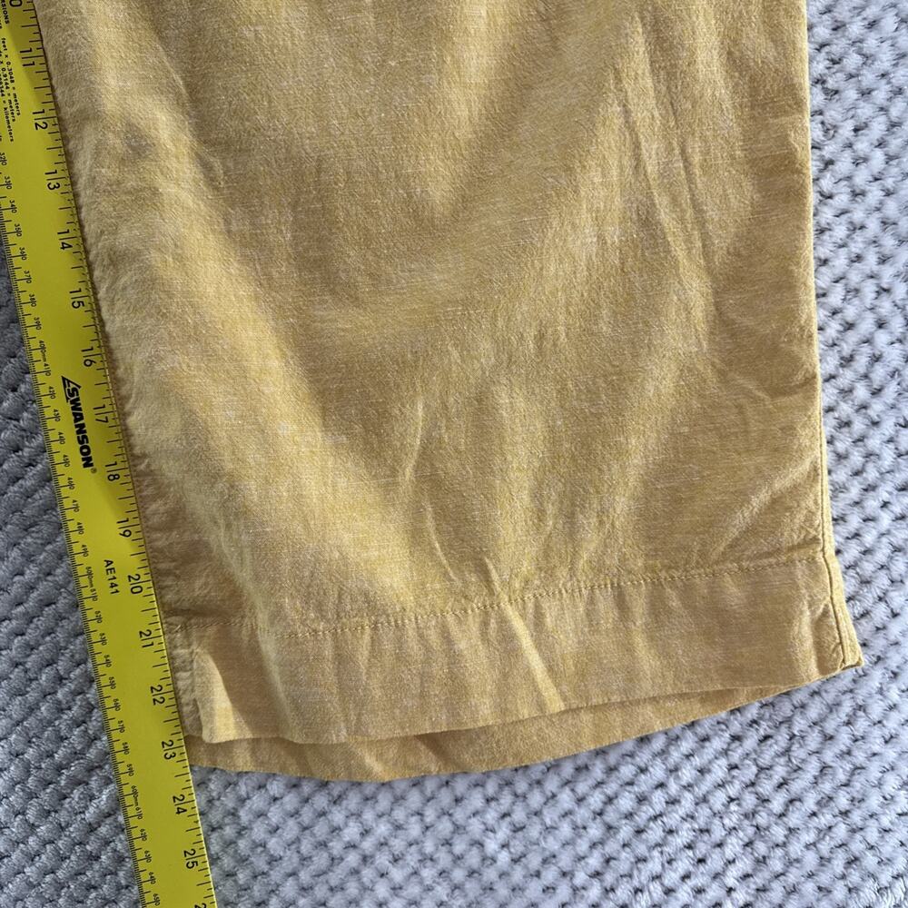 Lane Bryant Wide Leg Crop Pants Women 16 Yellow Mustard Linen Collection MidRise - Picture 12 of 15